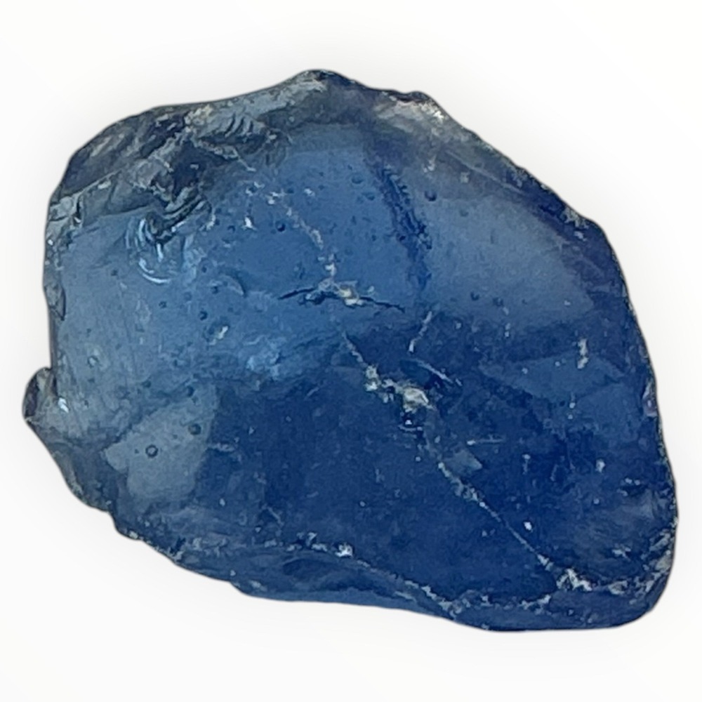 Satin Blue Translucent Art Glass Cullet Glowing Manganese Slag Glass #6GL70 - Picture 2 of 7